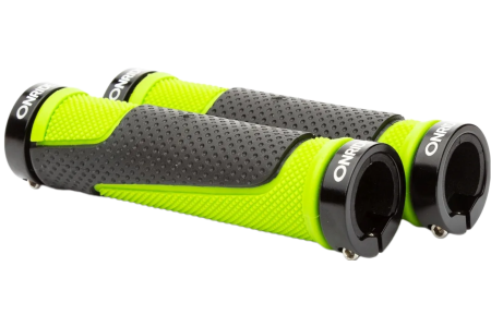 Ручки руля ONRIDE DualGrip, два замки, чорні/зелені