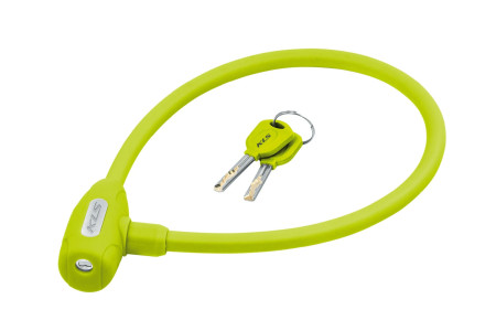 Замок трос під ключ KLS Jolly 12x650мм lime