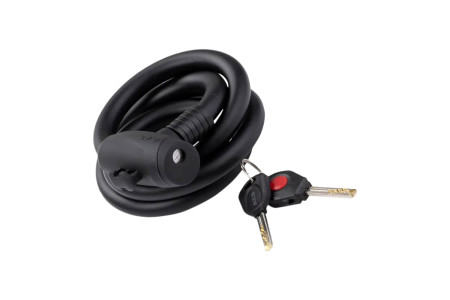 Замок трос під ключ KLS Hardcoil 15х1200мм black