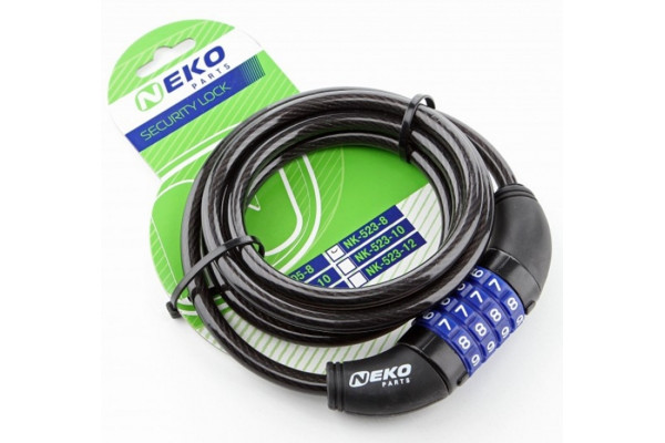 Замок NEKO-523-8 спіраль код 8х1800мм Замок NEKO-523-8 спіраль код 8х1800мм
