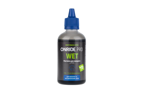 Мастило для ланцюга ONRIDE PRO Wet з PTFE для вологих умов 100 мл + 10 мл Мастило для ланцюга ONRIDE PRO Wet з PTFE для вологих умов 100 мл + 10 мл