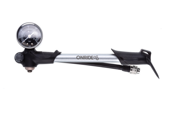 Насос високого тиску ONRIDE Pressure 20 алюмінієвий з манометром макс.тиск 300 PSI голівка під FV/AV Насос високого тиску ONRIDE Pressure 20 алюмінієвий з манометром макс.тиск 300 PSI голівка під FV/AV